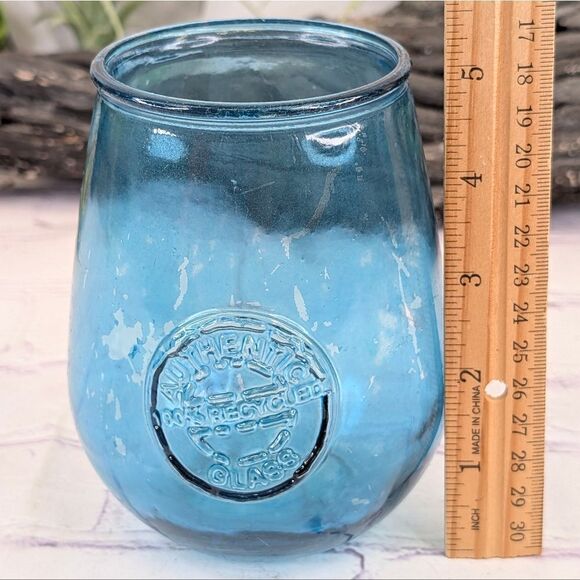 Authentic 100% Recycled Blue Glass (See My Other Teal Green Blue Glass) - Picture 8 of 9